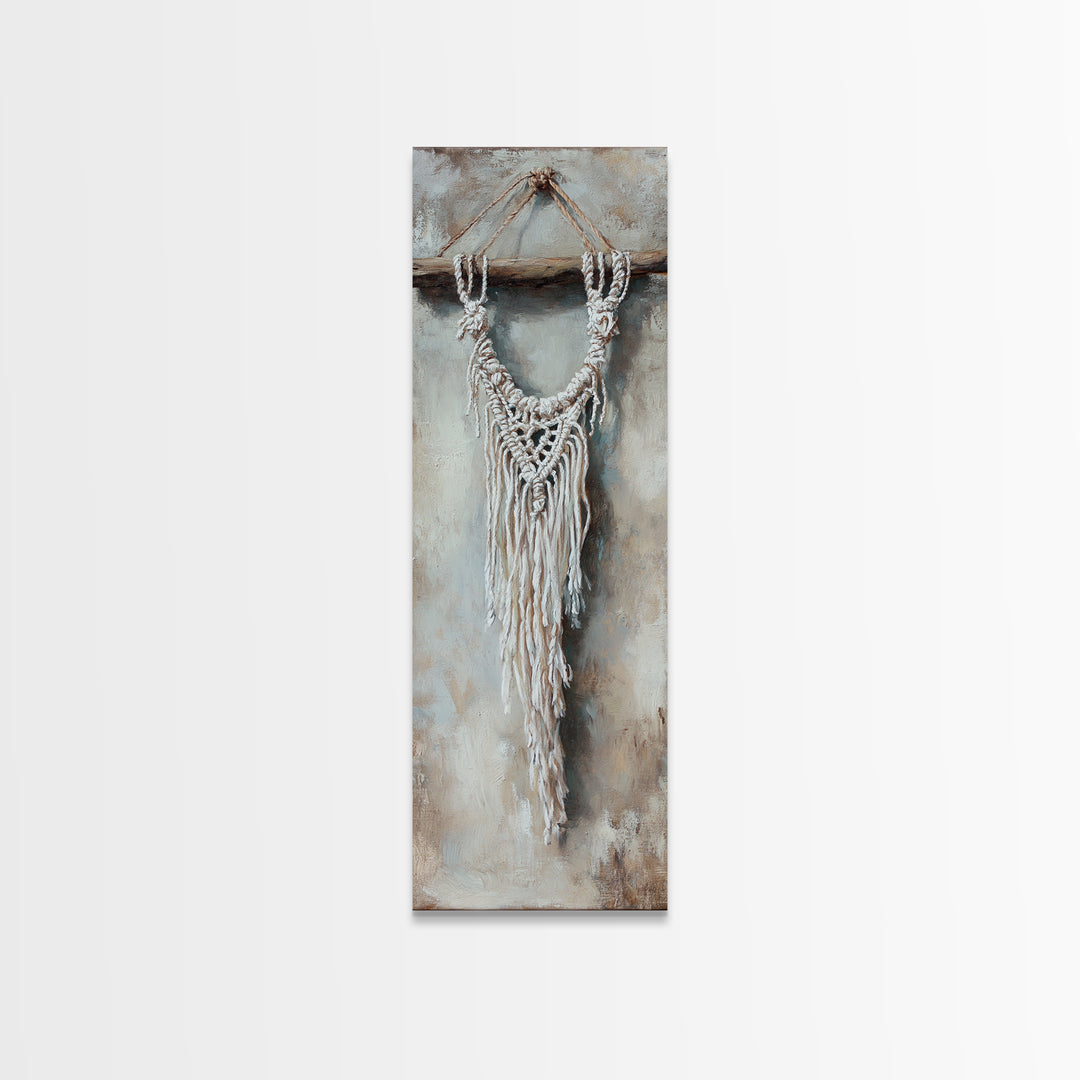 White Macrame Wall Hanging Wall Art, Boho Wall Decor, Neutral Home Decor, Textured Wall Art, Rustic Apartment Decor Gift