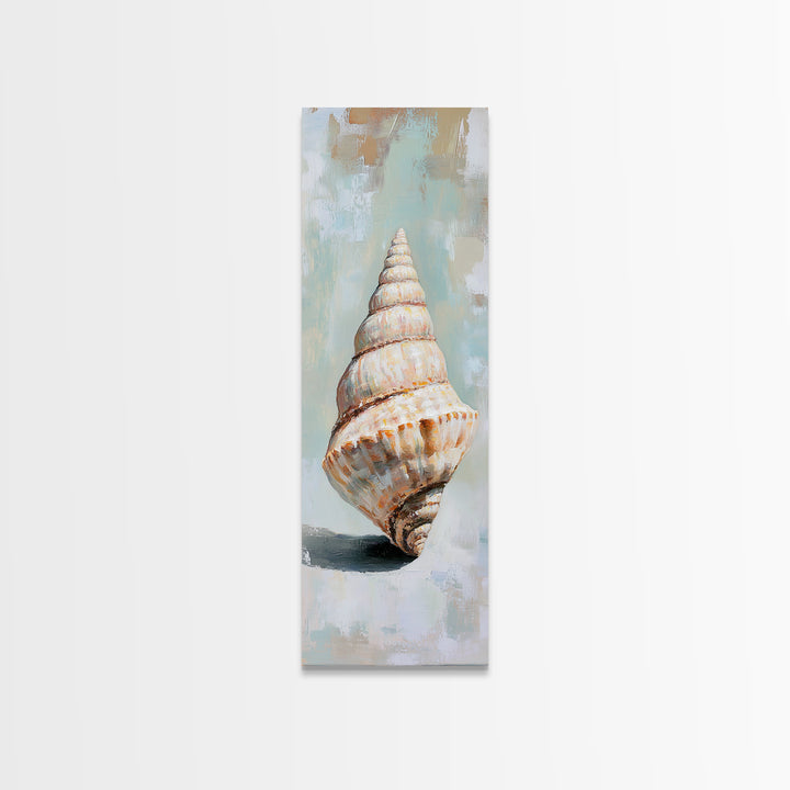 Large Spiral Seashell Canvas Print, Coastal Wall Decor, Beach House Decor, Nautical Ocean Art, Neutral Bathroom Decor, Seaside Art