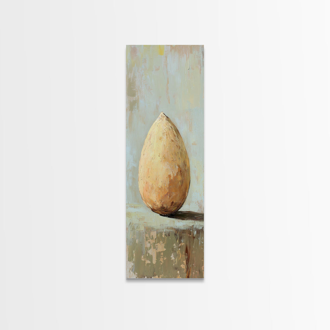 Textured Golden Pear Still Life Wall Art, Neutral Rustic Canvas Print For Kitchen Decor, Farmhouse Home Decor, Gift For Her