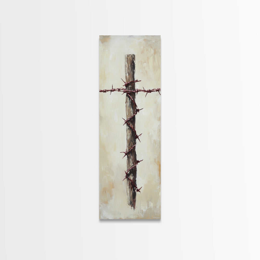 Rustic Barbed Wire Fence Canvas Print, Farmhouse Wall Art, Western Decor, Ranch Home Decor, Spiritual Wall Decor, Country Wall Decor