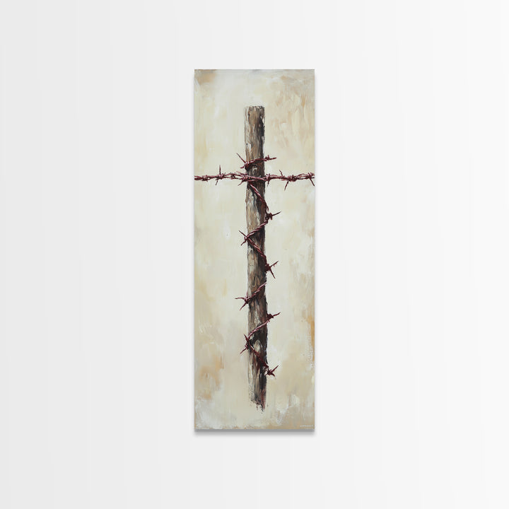 Rustic Barbed Wire Fence Canvas Print, Farmhouse Wall Art, Western Decor, Ranch Home Decor, Spiritual Wall Decor, Country Wall Decor