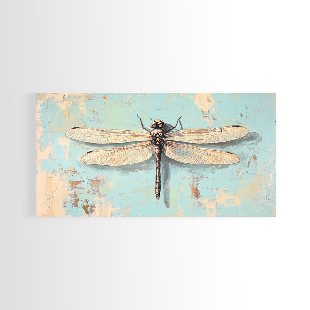 Detailed Dragonfly Insect Wall Art, Nature Canvas Print, Entomology Decor, Botanical Wall Decor, Rustic Wildlife Art, Home Decor