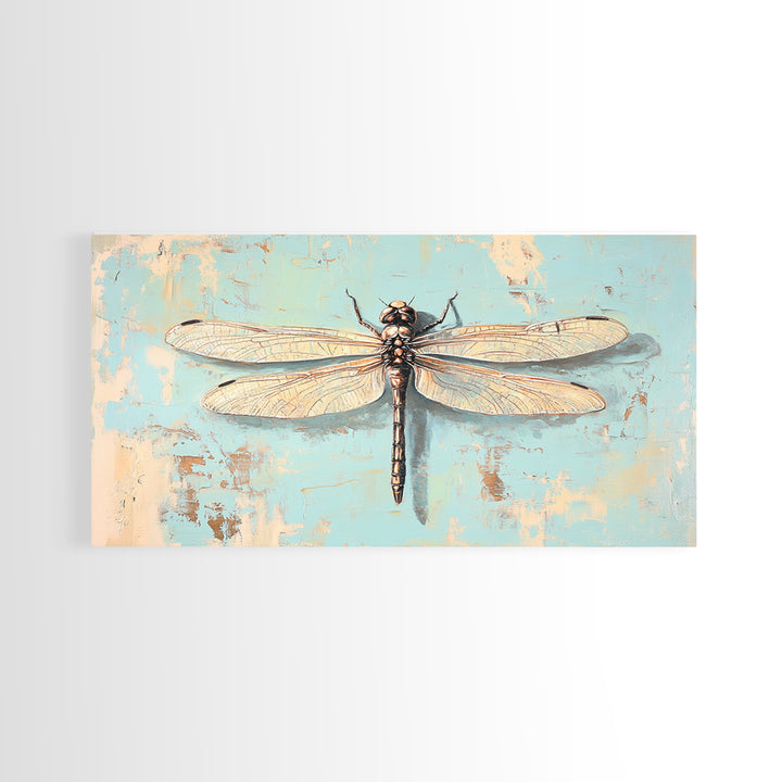 Detailed Dragonfly Insect Wall Art, Nature Canvas Print, Entomology Decor, Botanical Wall Decor, Rustic Wildlife Art, Home Decor