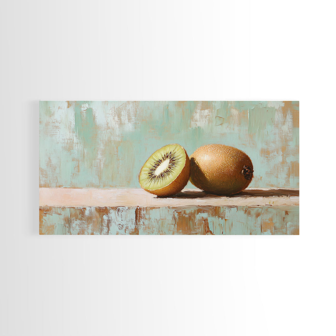 Fresh Kiwi Fruit Still Life Wall Art, Modern Kitchen Decor Canvas, Foodie Gift, Fruit Art Print, Dining Room Decor, Wall Decor