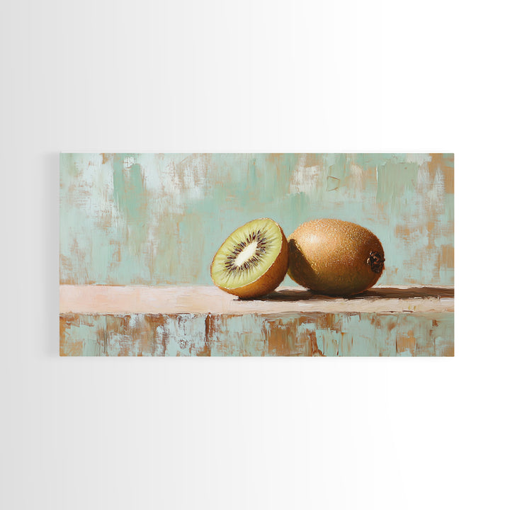 Fresh Kiwi Fruit Still Life Wall Art, Modern Kitchen Decor Canvas, Foodie Gift, Fruit Art Print, Dining Room Decor, Wall Decor