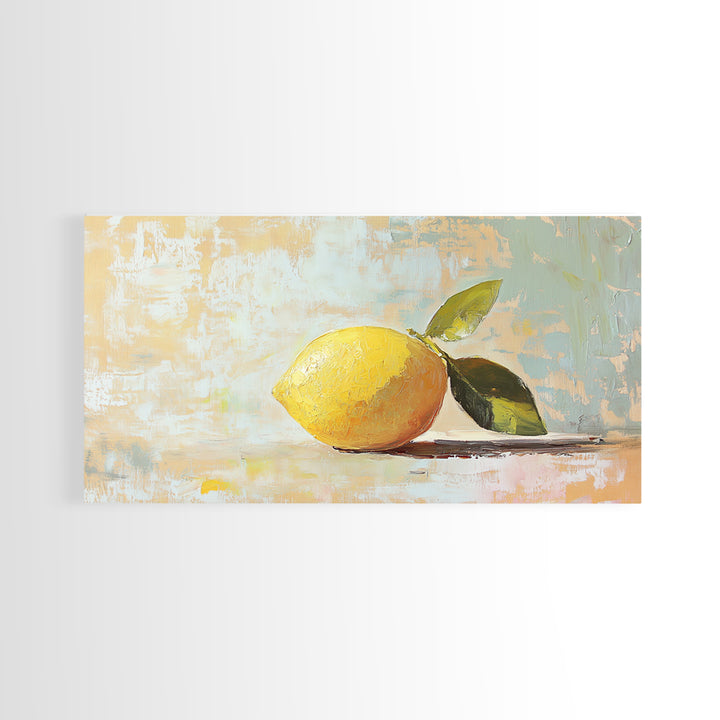 Bright Lemon Still Life Canvas Print, Kitchen Wall Art, Mediterranean Decor, Fruit Art Print, Summer Home Decor, Housewarming Gift