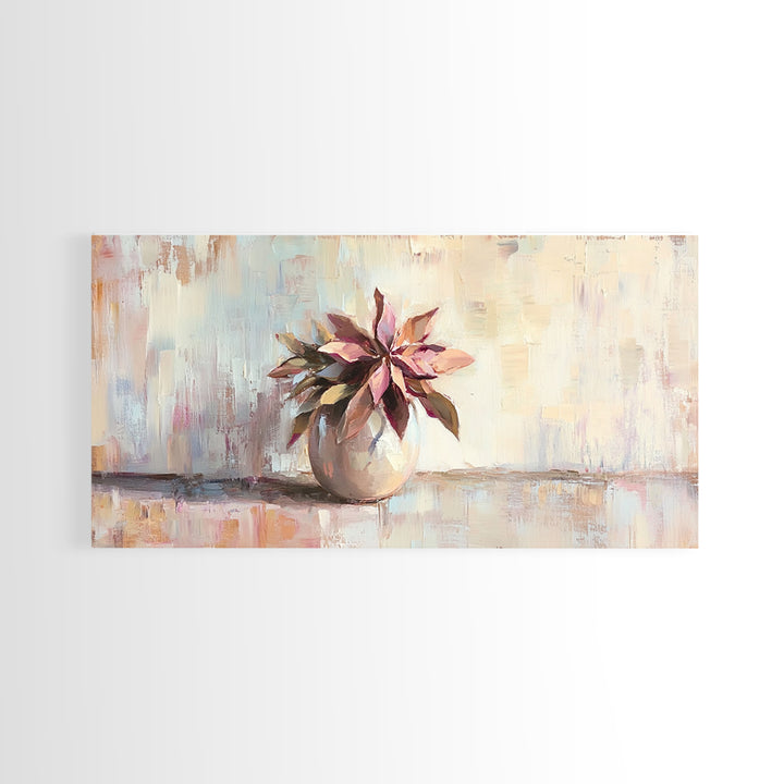 Succulent Plant In Ceramic Pot Wall Art, Botanical Canvas Print, Modern Home Decor, Neutral Bedroom Art Gift For Her, Housewarming Gift
