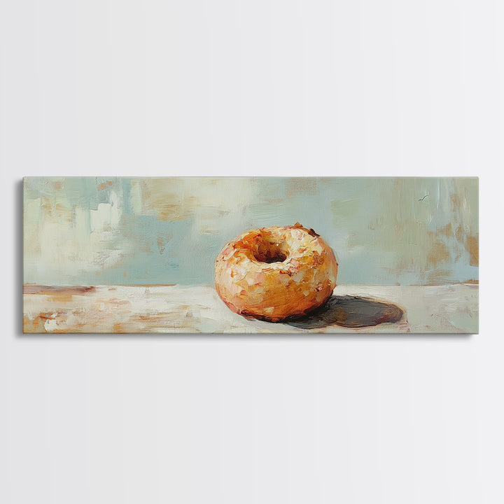 Toasted Bagel Still Life Wall Art, Modern Kitchen Decor, Foodie Gift, Neutral Dining Room Print, Rustic Cafe Poster, Home Decor