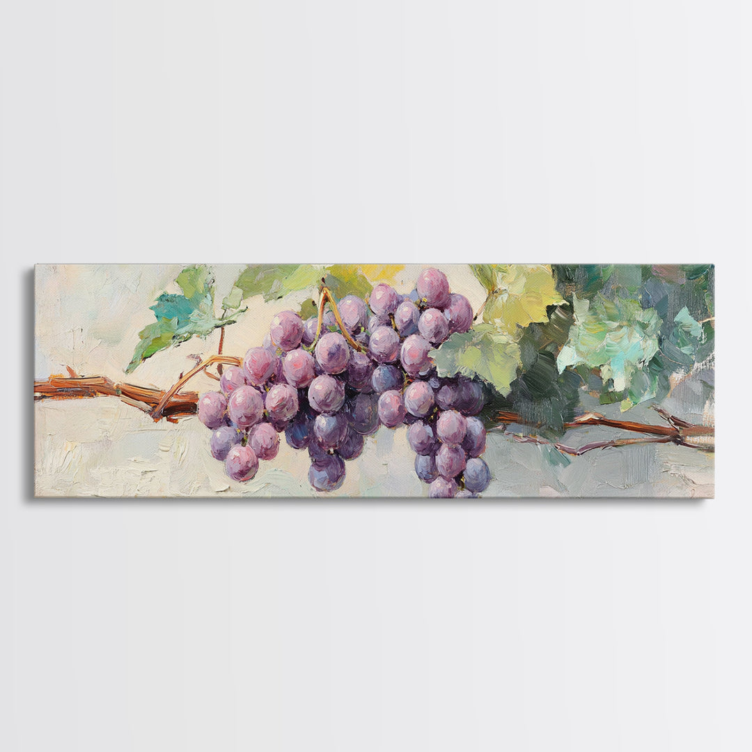 Sunlit Purple Grape Cluster Wall Art, Vineyard Art Print, Winery Decor, French Country Kitchen Decor, Gift For Wine Lover