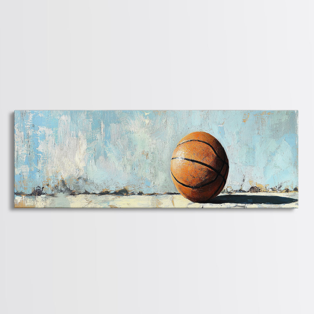Basketball Canvas Print, Minimal Sports Wall Art, Boys Room Decor, Game Room Art, Gift For Him, Modern Man Cave Decor, Office Decor