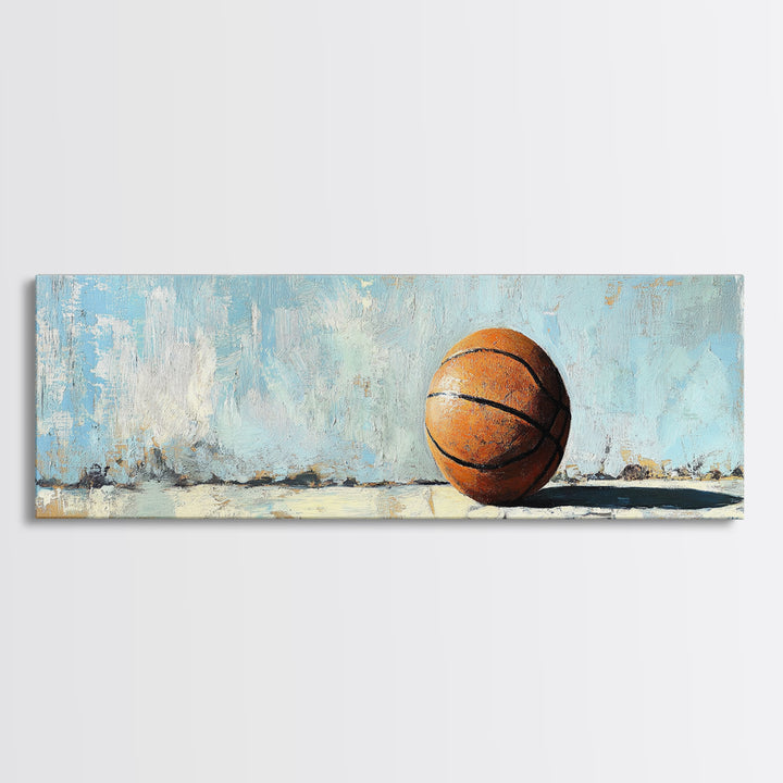 Basketball Canvas Print, Minimal Sports Wall Art, Boys Room Decor, Game Room Art, Gift For Him, Modern Man Cave Decor, Office Decor