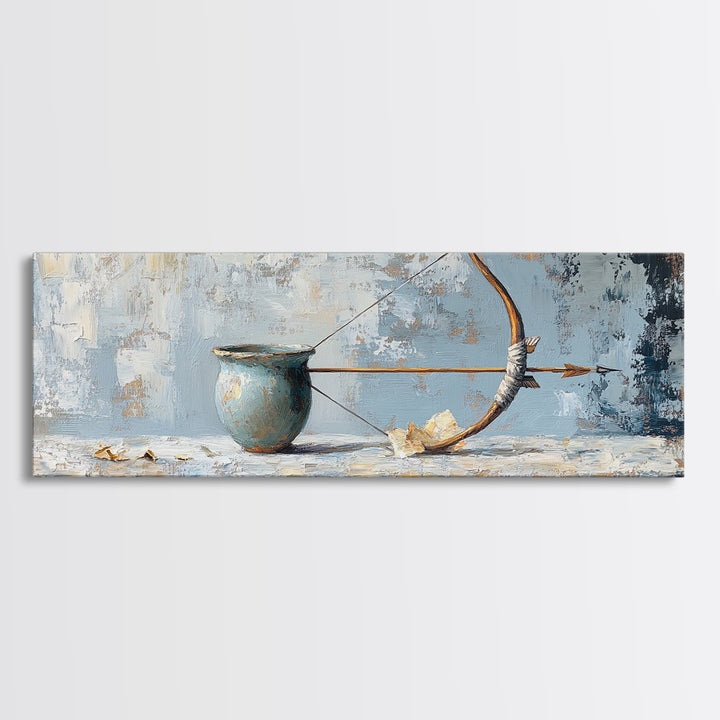 Rustic Bow And Arrow Still Life Wall Art, Archery Decor, Southwestern Wall Decor, Hunting Gift For Him, Masculine Office Decor