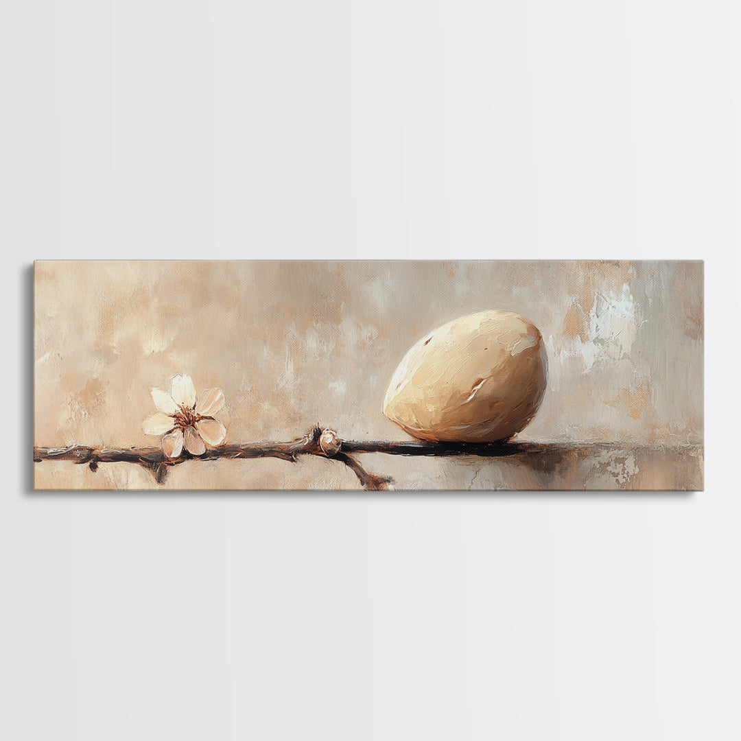 Almond On Branch Still Life Wall Art, Neutral Rustic Kitchen Decor, Minimalist Canvas Wall Art, Farmhouse Home Decor Gift