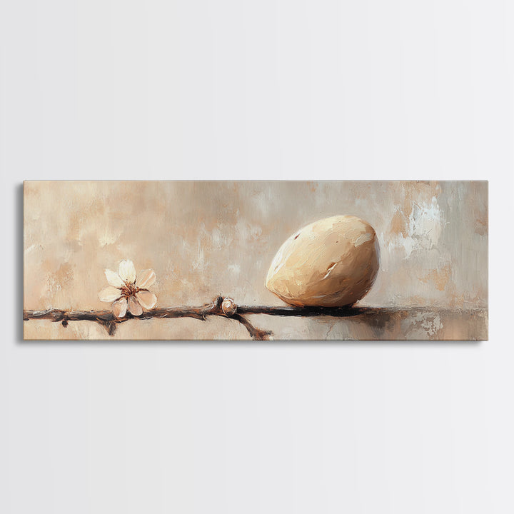 Almond On Branch Still Life Wall Art, Neutral Rustic Kitchen Decor, Minimalist Canvas Wall Art, Farmhouse Home Decor Gift