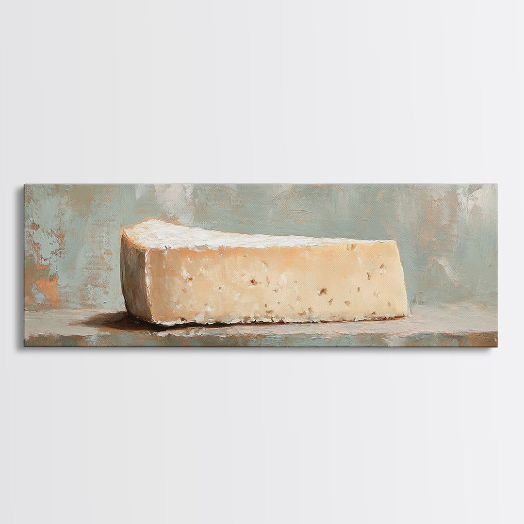 Rustic Parmesan Cheese Still Life Canvas Print, Kitchen Wall Art, Farmhouse Dining Room Home Decor, Foodie Gift For Chef