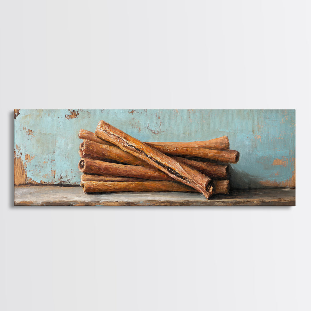 Rustic Cinnamon Sticks Painting Wall Art, Kitchen Decor, Farmhouse Decor, Food Illustration, Warm Neutral Home Decor Print