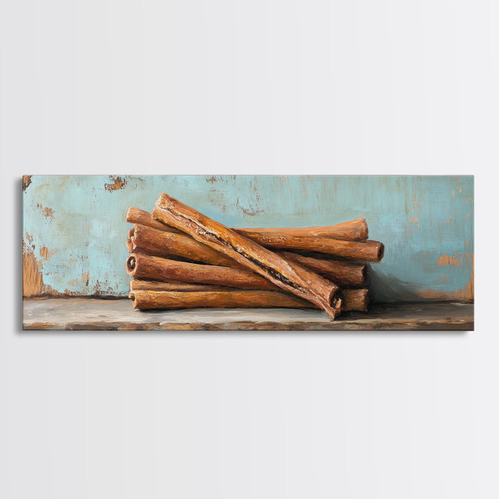 Rustic Cinnamon Sticks Painting Wall Art, Kitchen Decor, Farmhouse Decor, Food Illustration, Warm Neutral Home Decor Print