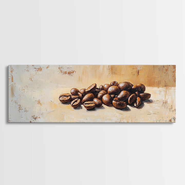 Roasted Coffee Beans Still Life Canvas Print, Coffee Bar Wall Art, Kitchen Decor, Rustic Home Decor, Gift For Coffee Lover