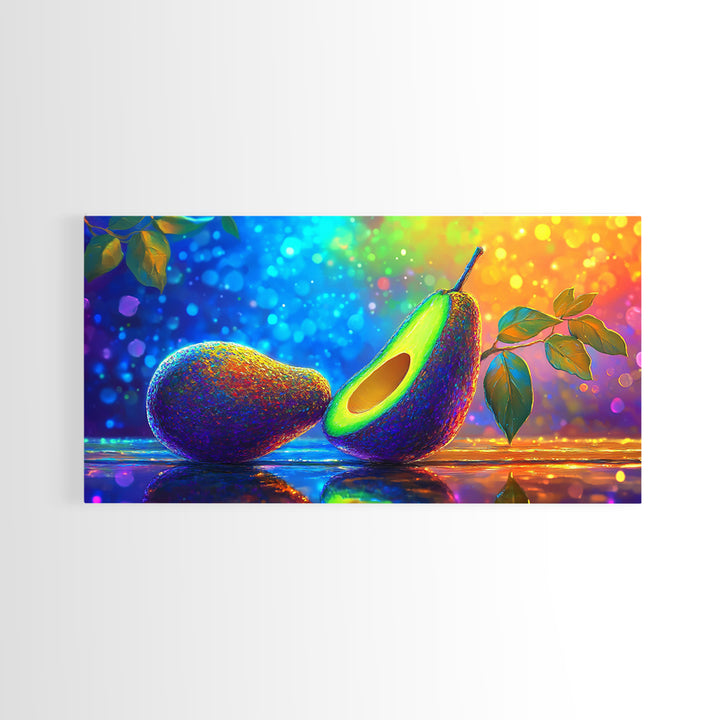 Vibrant Avocado Still Life Canvas Print, Colorful Kitchen Wall Art, Foodie Home Decor, Modern Fruit Art, Housewarming Gift