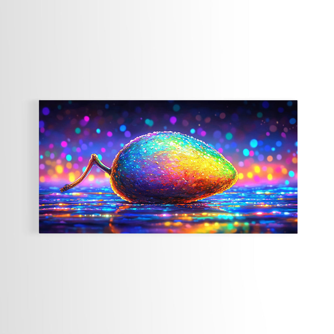 Rainbow Computer Mouse Wall Art, Neon Tech Canvas Print, Gamer Room Decor, Cyberpunk Office Art Gift For Programmers Home Decor