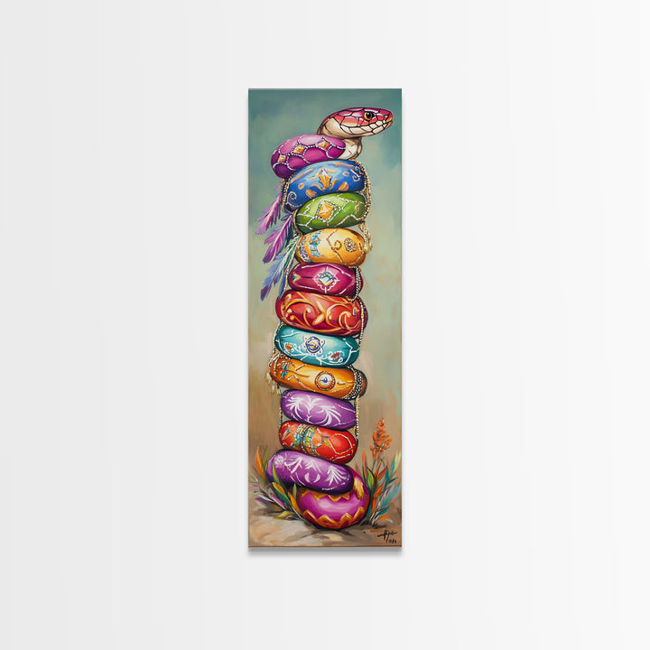 Stacked Jewel Tone Cowgirl Hats Framed Canvas Print, Western Wall Art, Southwestern Decor, Boho Home Decor, Gift For Her