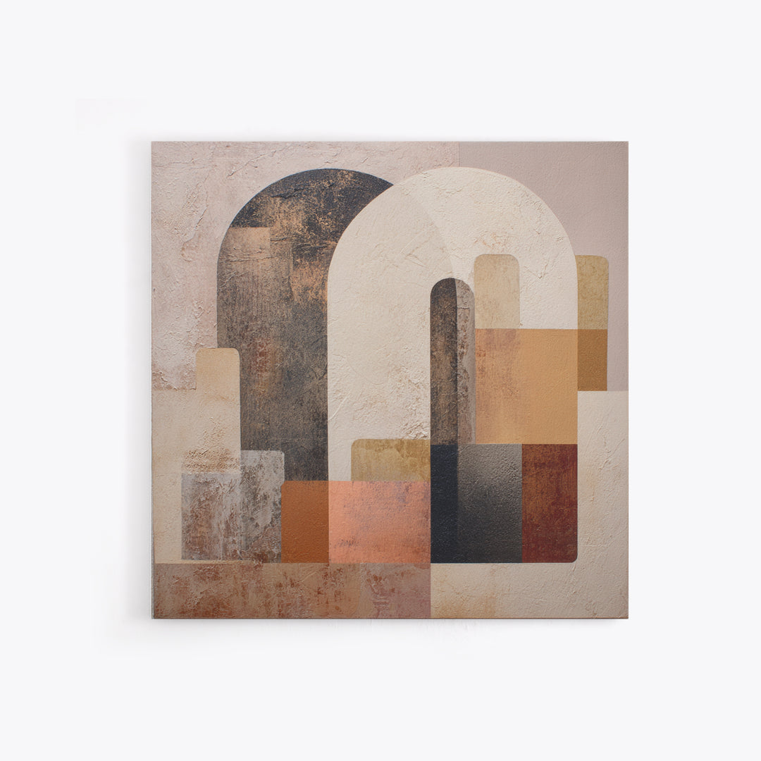 Neutral Abstract Arches Framed Canvas Print, Above Bed Art, Above Bed Decor, Bedroom Decor, Abstract Art, Serenity, ABA-1x1-100