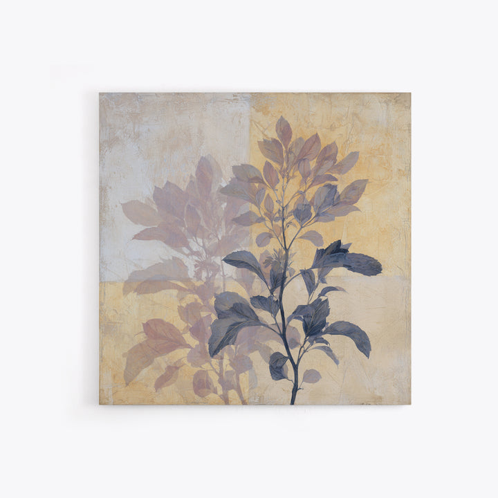 Tonal Botanical Shadows on Plaster Surface Canvas Print, Above Bed Art, Original Art, Bedroom Decor, Fine Art, Serenity, ABA-1x1-23