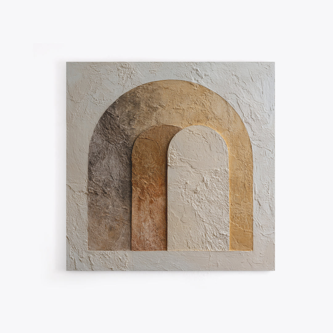 Neutral Abstract Arches Framed Canvas Print, Above Bed Art, Dorm Decor, Bedroom Decor, Fine Art, Serenity, Dopamine Decor, ABA-1x1-28