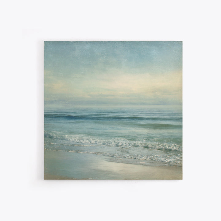 Quiet Moon over a Calm Ocean Horizon Canvas Print, Above Bed Art, Canvas Wall Art, Bedroom Decor, Fine Art, Serenity, ABA-1x1-3