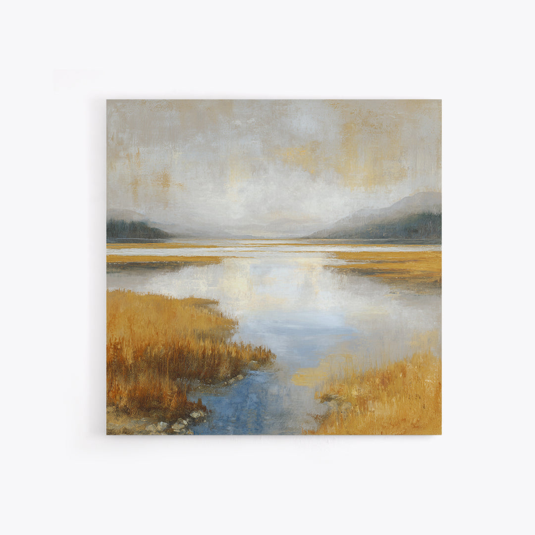 Calming Lake Reflection Canvas Print, Above Bed Art, Boho Wall Art, Bedroom Decor, Fine Art, Serenity, Above Bed Decor, ABA-1x1-35
