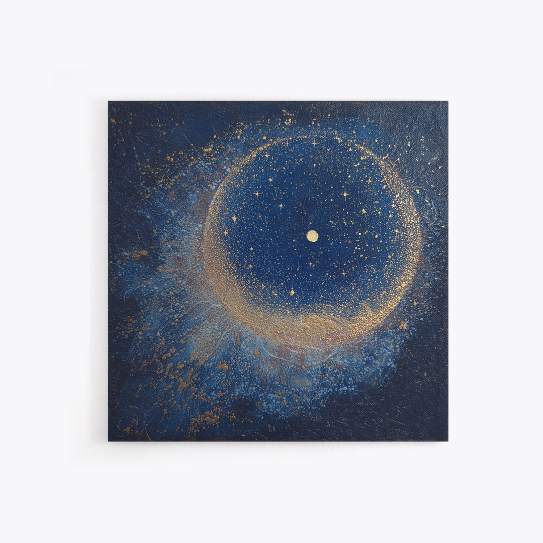 Subtle Celestial Scene Framed Canvas Print, Above Bed Art, Above Bed Decor, Bedroom Decor, Oil Painting, Serenity, ABA-1x1-37