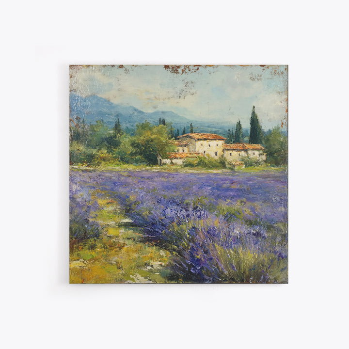 Oversized Lavender Field Framed Canvas Print, Above Bed Art, Dopamine Decor, Bedroom Decor, Oil Painting, Serenity, ABA-1x1-43