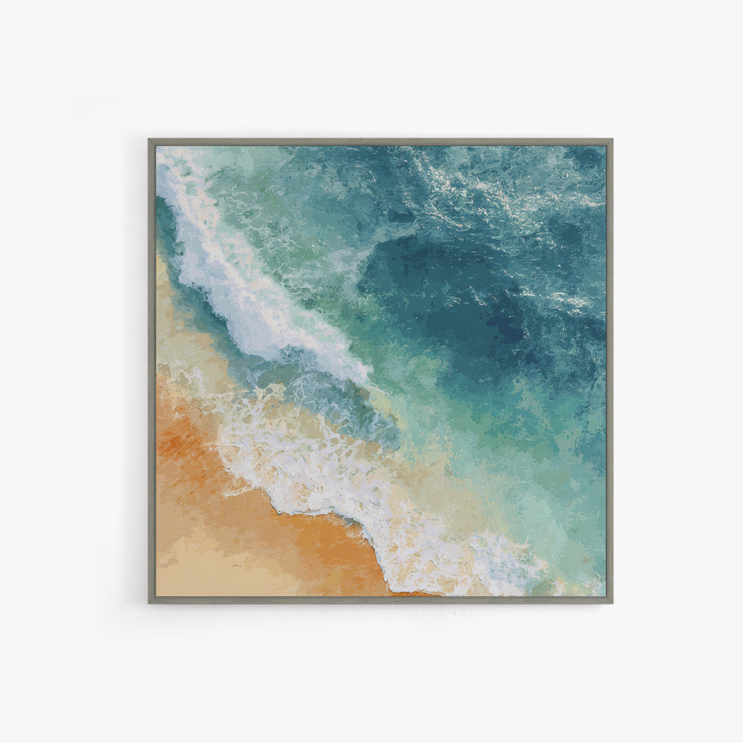 Serene Ocean Tide Seen from Above Canvas Print, Above Bed Art, Gallery Decor, Bedroom Decor, Fine Art, Serenity, Wall Art, ABA-1x1-45
