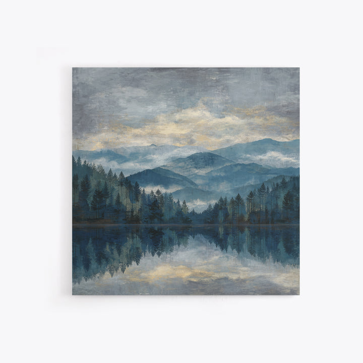 Soft Alpine Horizon Framed Canvas Print, Above Bed Art, Digital Prints, Bedroom Decor, Oil Painting, Serenity, Printable Art, ABA-1x1-48
