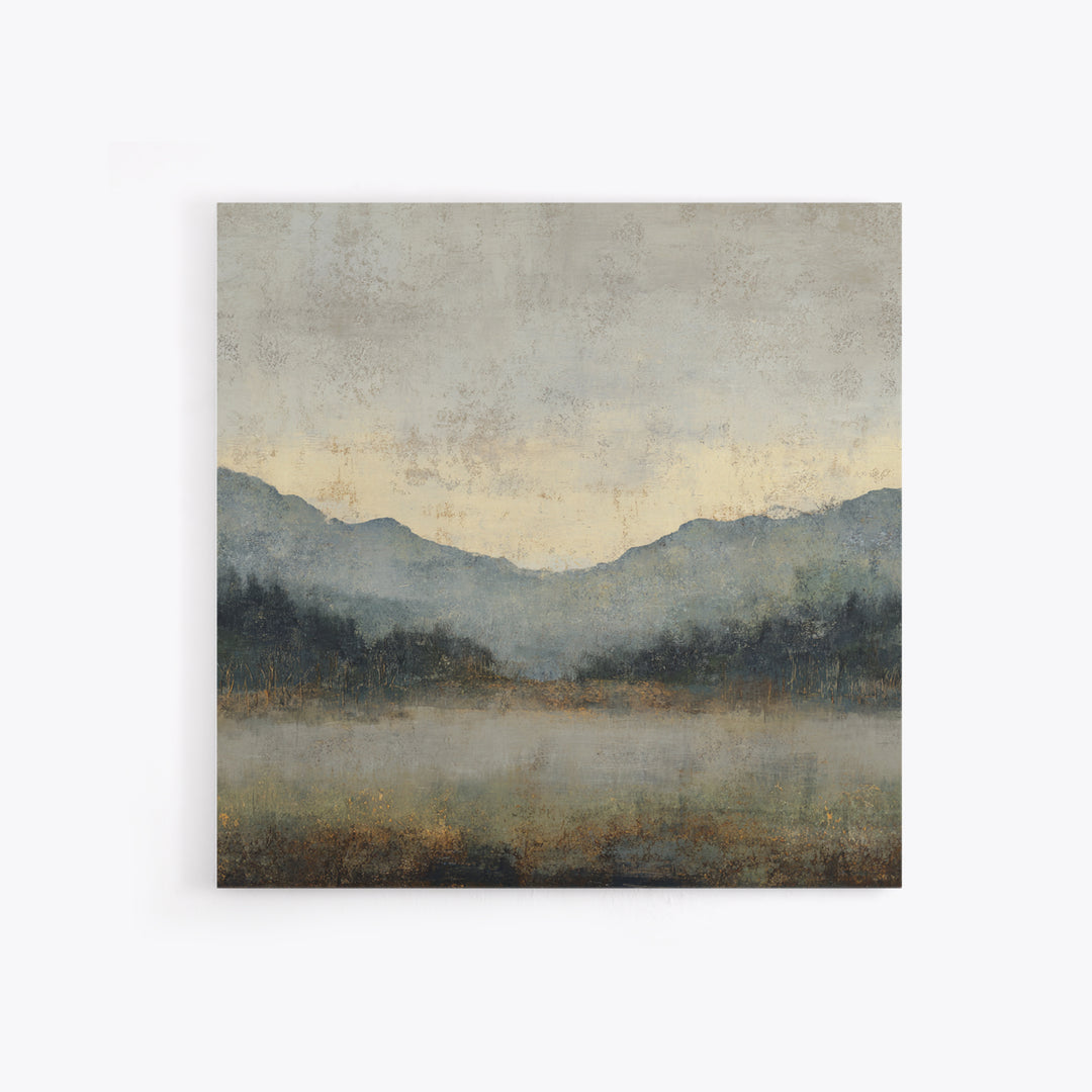 Panoramic Misty Mountain Landscape Canvas Print, Above Bed Art, Neutral Decor, Bedroom Decor, Fine Art, Serenity, Wall Decor, ABA-1x1-49