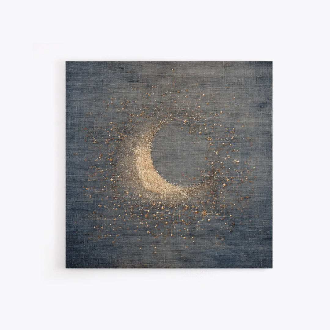 Subtle Celestial Scene Framed Canvas Print, Above Bed Art, Above Bed Decor, Bedroom Decor, Oil Painting, Serenity, ABA-1x1-61