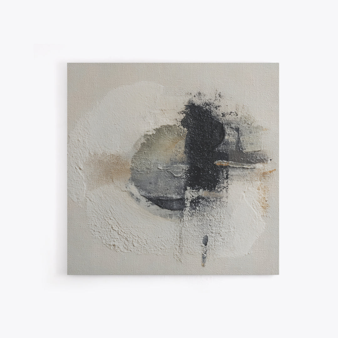Japandi Ink Shapes Framed Canvas Print, Above Bed Art, Boho Wall Decor, Bedroom Decor, Fine Art, Serenity, Fine Art Print, ABA-1x1-66
