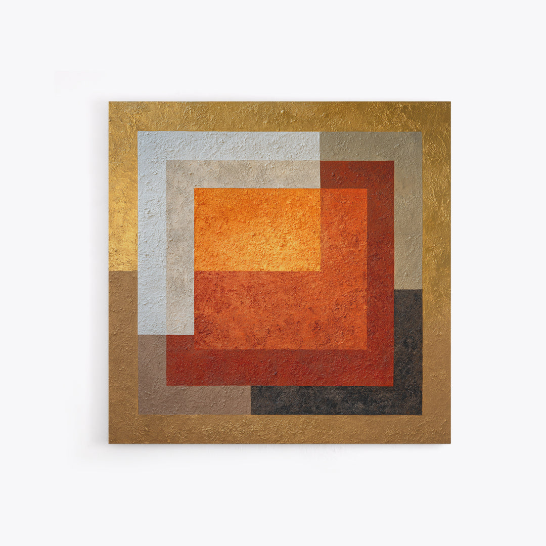 Abstract Sunrise Geometry Framed Canvas Print, Above Bed Art, Boho Wall Decor, Bedroom Decor, Serenity, Fine Art Print, ABA-1x1-68