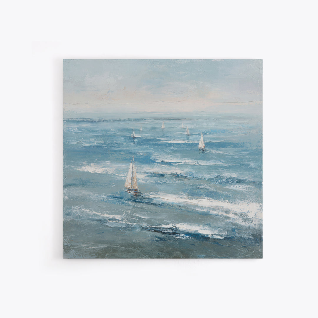 Serene Ocean Tide Seen from Above Canvas Print, Above Bed Art, Gallery Decor, Bedroom Decor, Fine Art, Serenity, Wall Art, ABA-1x1-69