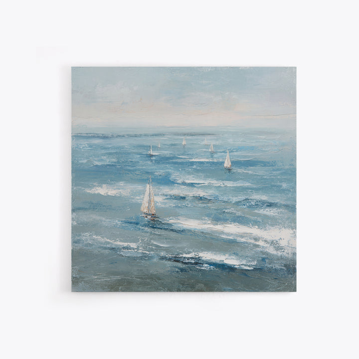 Serene Ocean Tide Seen from Above Canvas Print, Above Bed Art, Gallery Decor, Bedroom Decor, Fine Art, Serenity, Wall Art, ABA-1x1-69