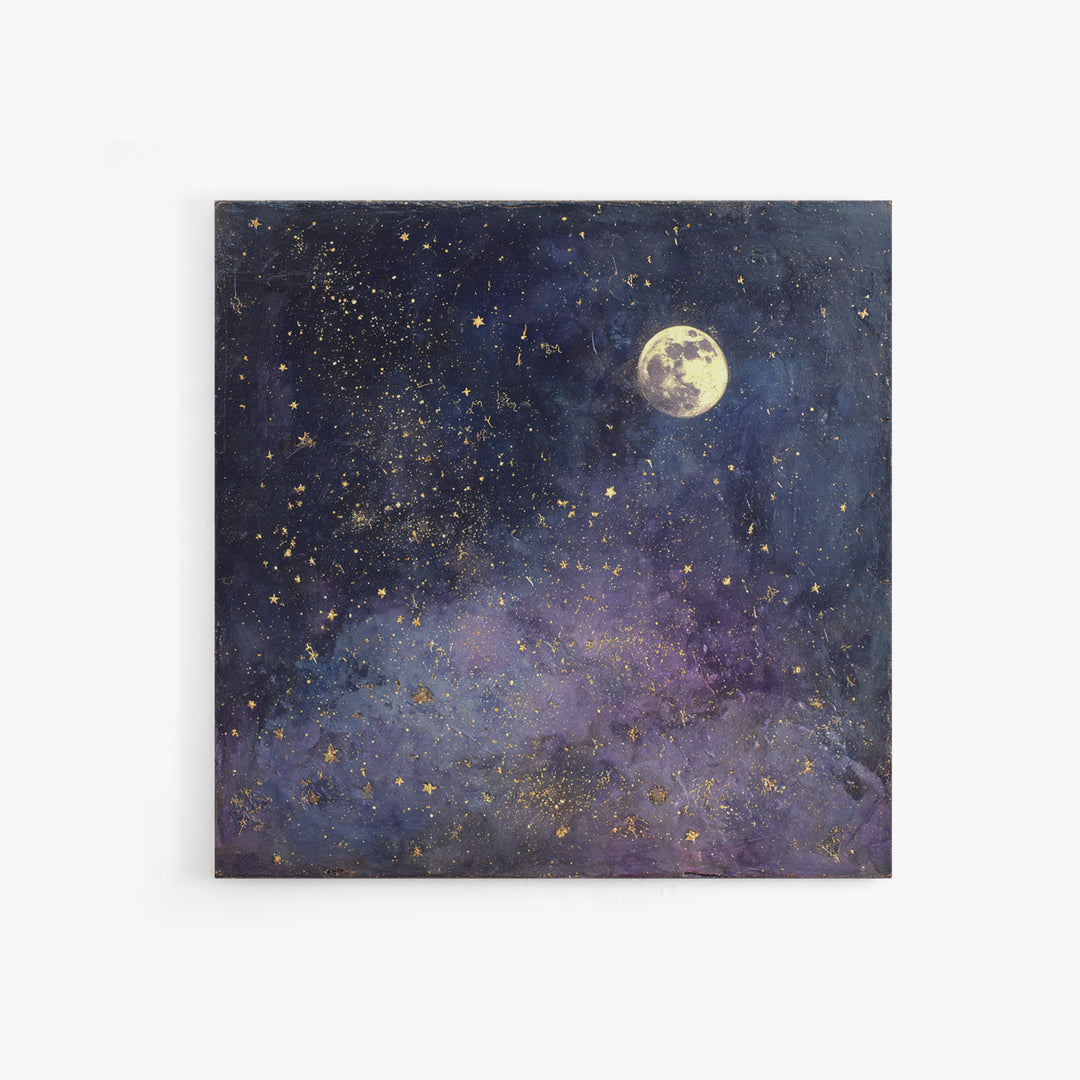 Subtle Celestial Scene Canvas Print, Above Bed Art, Statement Artwork, Bedroom Decor, Fine Art, Serenity, Printable Wall Art, ABA-1x1-85