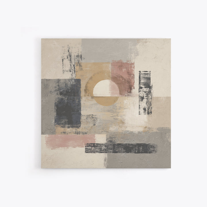 Japandi Ink Shapes Canvas Print, Above Bed Art, 3 Piece Wall Art, Bedroom Decor, Fine Art, Serenity, Textured Painting, ABA-1x1-90