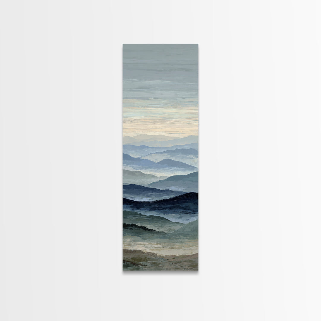 Soft Alpine Horizon Canvas Print, Above Bed Art, Statement Artwork, Bedroom Decor, Fine Art, Serenity, Printable Wall Art, ABA-1x3-12