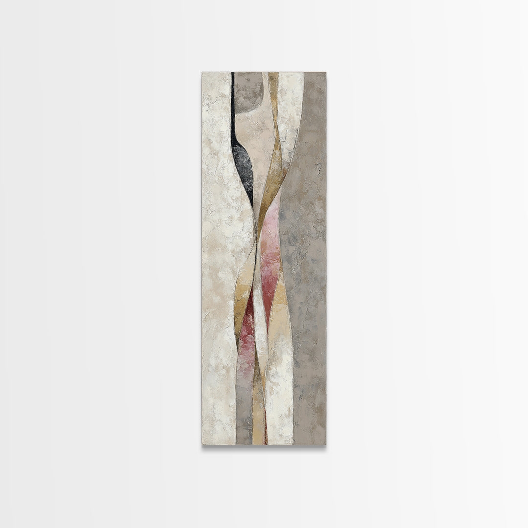 Minimal Two Figure Line Drawing Canvas Print, Above Bed Art, Contemporary Art, Bedroom Decor, Serenity, Textured Wall Art, ABA-1x3-44