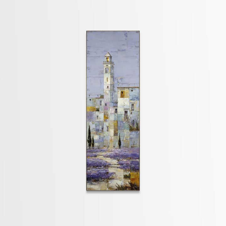 Oversized Lavender Field Canvas Print, Above Bed Art, Bedroom Decor, Oil Painting, Serenity, Boho Decor, Western Decor, ABA-1x3-55