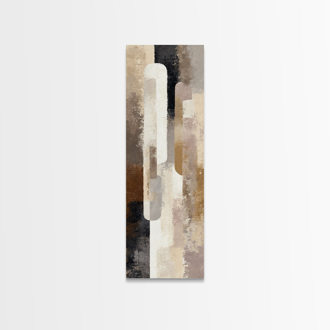 Japandi Ink Shapes Canvas Print, Above Bed Art, Horizontal Wall Art, Bedroom Decor, Abstract Art, Serenity, Home Decor, ABA-1x3-6