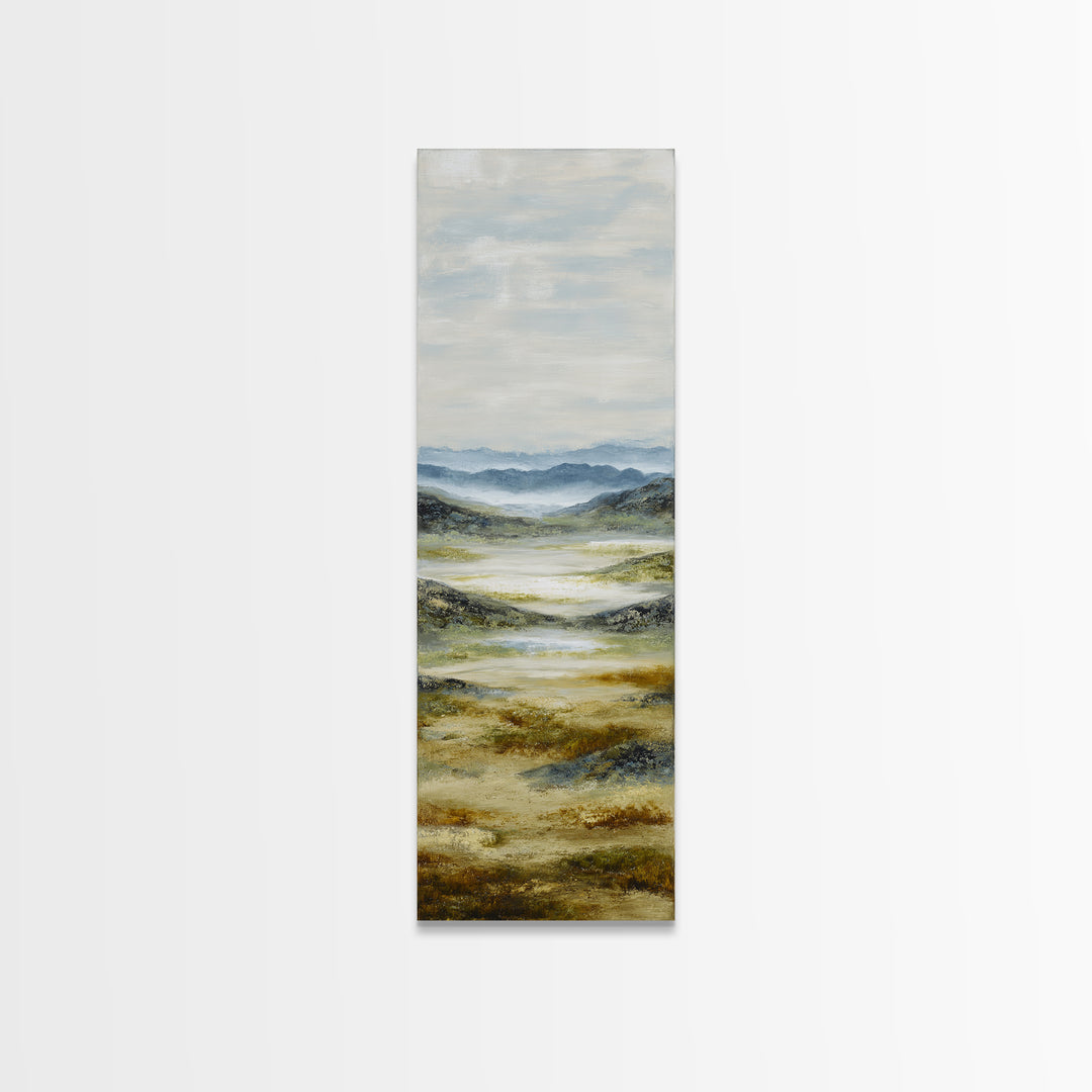 Soft Alpine Horizon Canvas Print, Above Bed Art, Digital Art, Bedroom Decor, Serenity, Living Room Decor, Whimsical Decor, ABA-1x3-60