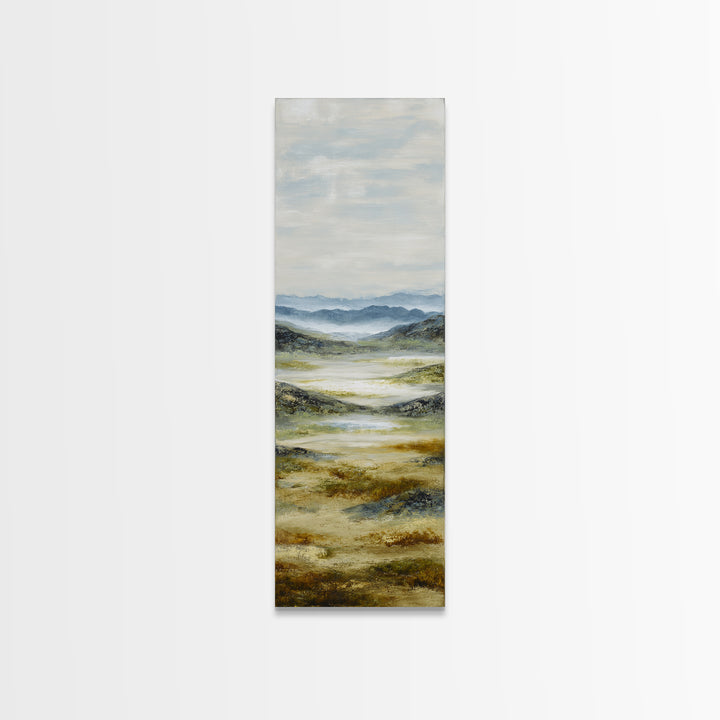 Soft Alpine Horizon Canvas Print, Above Bed Art, Digital Art, Bedroom Decor, Serenity, Living Room Decor, Whimsical Decor, ABA-1x3-60