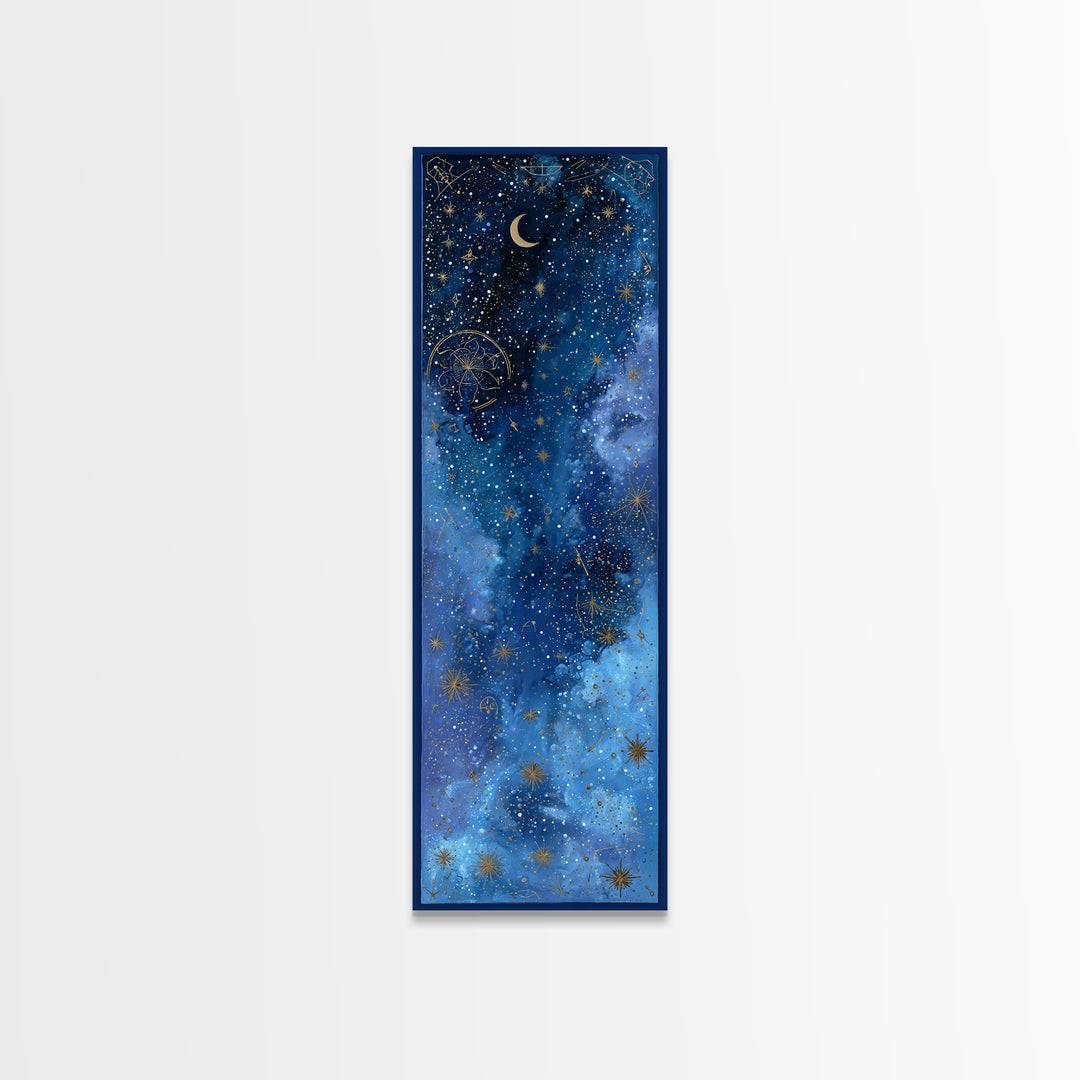 Subtle Celestial Scene Canvas Print, Above Bed Art, Wall Art Prints, Bedroom Decor, Fine Art, Serenity, Boho Wall Art, ABA-1x3-73