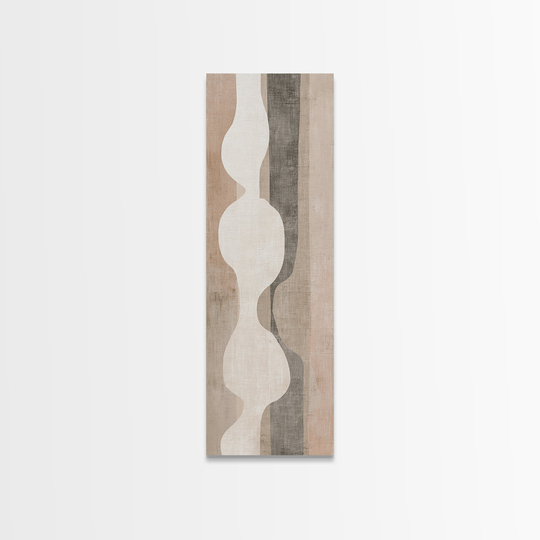 Japandi Ink Shapes Canvas Print, Above Bed Art, Above Bed Decor, Bedroom Decor, Abstract Art, Serenity, Minimalist Decor, ABA-1x3-78